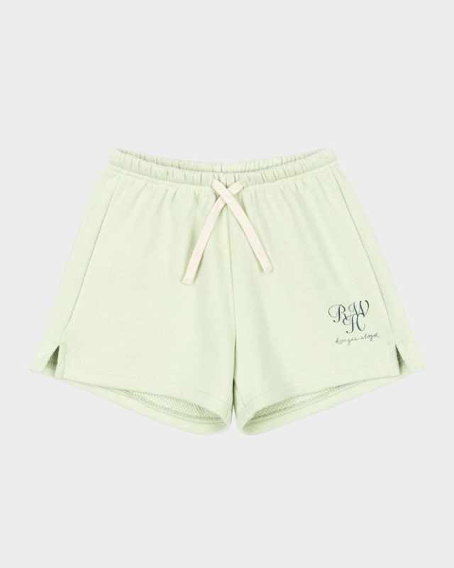 Rosie H-W x Kid's Monogrammed Drawstring Cotton Shorts, Size 12M-6